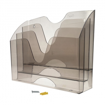 CHAROLA PARA PARED COLOR HUMO 3 DIVISIONES AZOR