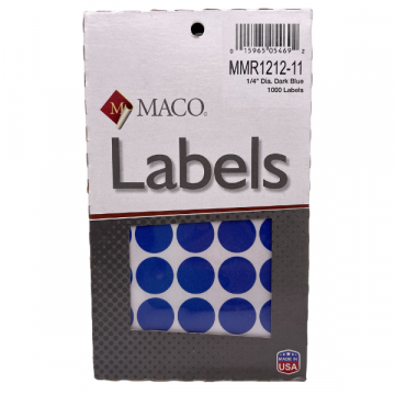 ETIQUETA MACO REDONDA 3/4 AZUL OBSCURO C/1000