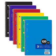 CUADERNO DE 120 HJS CON SEPARADORES