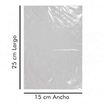 BOLSA TRANSPARENTE 15 CM X 25 CM KILO