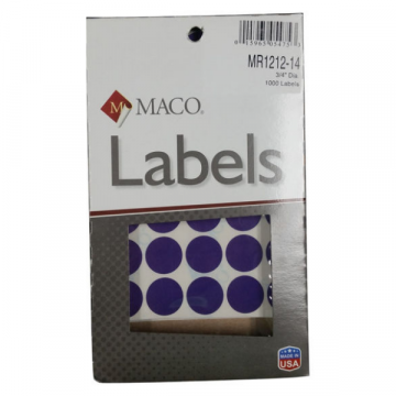 ETIQUETA MACO REDONDA 3/4 MORADO C/1000