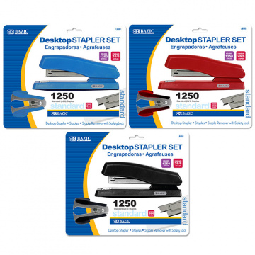 JUEGO DE ENGRAPADORA C/GRAPAS Y QUITAGRAPAS BAZIC