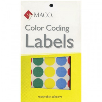 ETIQUETA MACO REDONDA 3/4 COLORES SURTIDOS C/1000