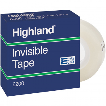 CINTA ADHESIVA INVISIBLE HIGHLAND 6200 19MM X 33M