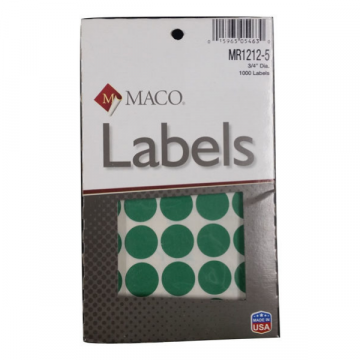 ETIQUETA MACO REDONDA 3/4 VERDE C/1000