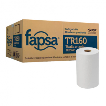 TOALLA DE ROLLO BLANCA TR160 MTS FAPSA