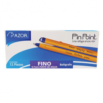 BOLIGRAFO AZOR PIN POINT .07 AZUL C/12