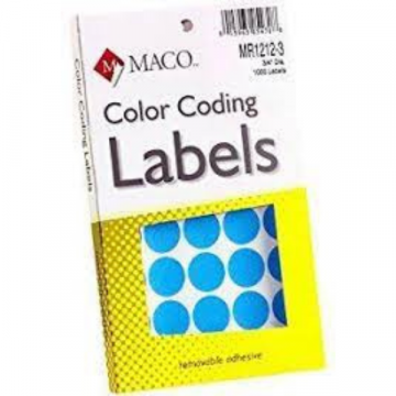 ETIQUETA MACO REDONDA 3/4 AZUL CIELO C/1000