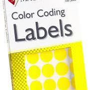 ETIQUETA MACO REDONDA 3/4 AMARILLA C/1000